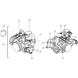 Gasklephuis Kymco Xciting 500R EVO