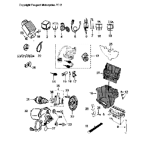 Elektrische delen - Bendix - Startmotor - Accu Peugeot Citystar 50 Bruin