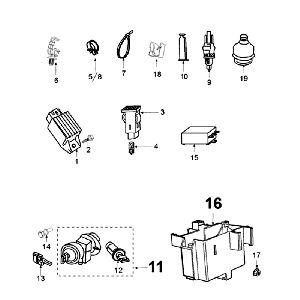 Elektrische delen - Bendix - Startmotor - Accu Peugeot Ludix 10 Zwart