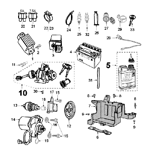 Elektrische delen - Bendix - Startmotor - Accu Peugeot New Vivacity 50 2-takt AC Donkerblauw