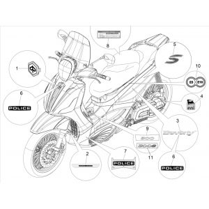 Emblemen - Stickers Piaggio Beverly 300 IE ABS Euro 4 2016-2020