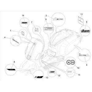 Emblemen - Stickers Vespa Sprint 125 3V IE ABS Euro 5 2021