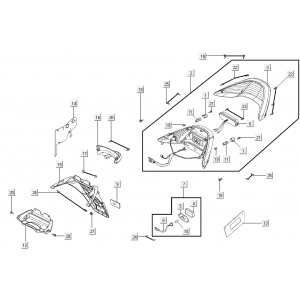 Achterlicht - Achterspatbord Kymco Xciting 500R EVO