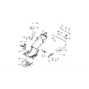 Frame - Motorophanging - Voetsteunen Kymco Super8 50 4-takt 2009→ Matzwart