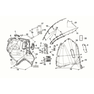 Front inner cover Sym Symphony ST 50 E5 Gray/ Red (GY-430C) (Red seat)