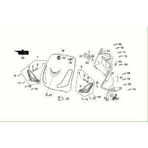 Voorkap - Beenschild - Knipperlichten voorzijde Sym Fiddle ll Euro 5 Black (BK-5560S)