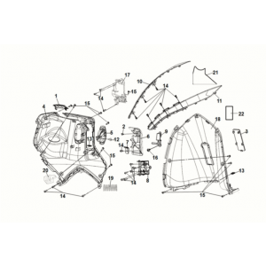 Front inner cover Sym Symphony ST 50 E5 Gray/ Red (GY-010U) (Red seat)