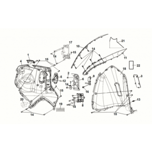 Front inner cover Sym Symphony ST 50 E5 White/ Red (WH-8028P) (Red seat)