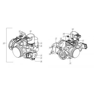 Gasklephuis Kymco Xciting 400i matzwart