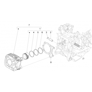 Cilinder - Zuiger Vespa Sprint 125 3V IE ABS