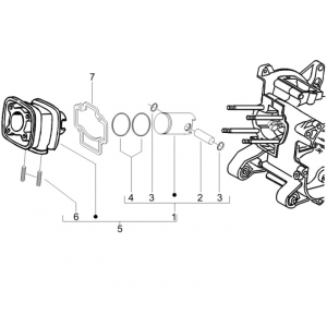 Groep cilinder-zuiger-zuigerpen Gilera Runner 50 SP 50 2-takt LC 2010-2017
