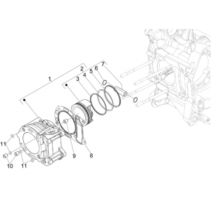 Cilinder - Zuiger Piaggio MP3 300 LT Sport 2009-2014