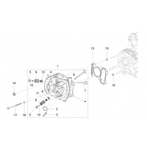 Cilinderkop - Kleppen Vespa Sprint 150 3V IE ABS Euro 3 2015