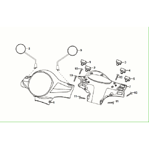 Stuurkappen - Stuurschakelaars - Spiegels Sym Fiddle ll Euro 5 Matt Green (GN-371U)