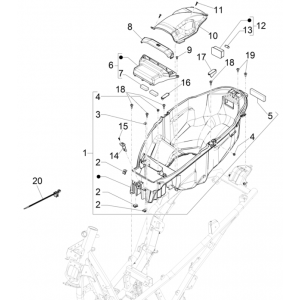 Helmbak Piaggio Beverly 300 HPE 4V ABS Euro 5 2021-2022