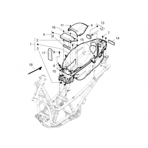 Helmbak Piaggio Beverly 350 Sport Touring Euro 3 2013-2014
