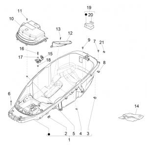 Helmbak Piaggio MP3 350 Maxi Sport ABS Euro 4 2018-2020