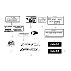 Emblemen - Stickers Kymco Carry 50i 4-takt Euro 4 glans zwart
