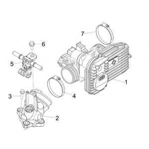 Gasklephuis - Injector - Inlaatspruitstuk Piaggio Beverly 300 IE ABS Euro 4 2016-2020