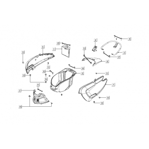 Kappen - Beplating achterzijde Kymco Like 50 Euro 4 2018→ mat zilver