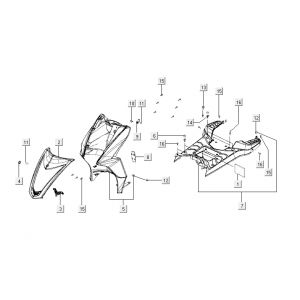 Kappen - Beplating Kymco Agility RS 4-takt wit 09