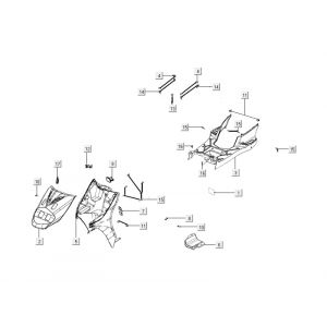 Kappen - Beplating Kymco Carry 4-takt jnjectie Euro 4 glans zwart