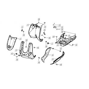 Kappen - Beplating Kymco Yup 50 2-takt AC zilver
