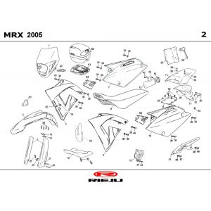 Kappen - Beplating Rieju MRX P-up blauw 2008 2-takt