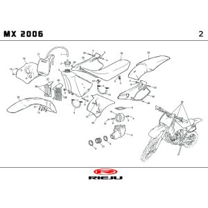 Kappen - Beplating Rieju MX blauw 2010 2-takt