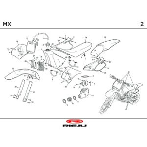 Kappen - Beplating Rieju MX oranje 2000 2-takt