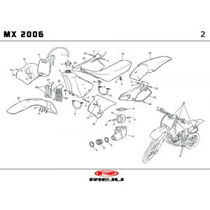 Kappen - Beplating Rieju MX rood 2010 2-takt