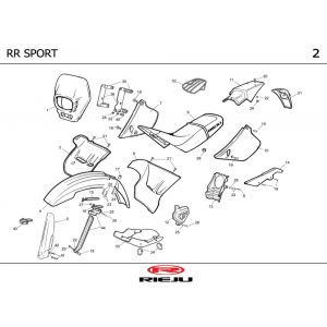 Kappen - Beplating Rieju RR Sport zwart- oranje 2002 2-takt