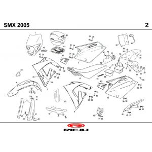 Kappen - Beplating Rieju SMX p-up zwart 2008 2-takt