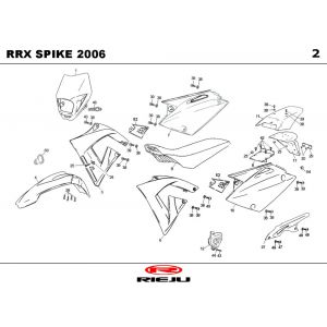 Kappen - Beplating Rieju Spike-x blauw 2009 2-takt