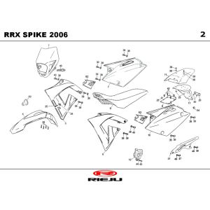 Kappen - Beplating Rieju Spike-x zwart 2006 2-takt
