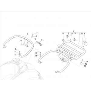 Achterklapdrager - Handgreep passagier Vespa GTS 125 IE ABS Euro 4 2016-2018