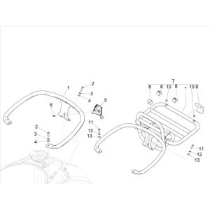 Achterklapdrager - Handgreep passagier Vespa GTS 300 HPE 4V IE ABS Euro 4 2019
