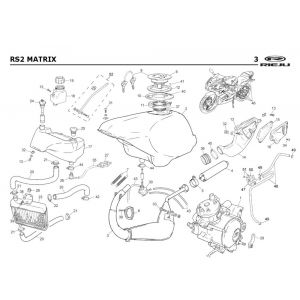 Radiateur - Koeling - Benzinetank- Uitlaat Rieju Rs2 blauw 2005 2-takt