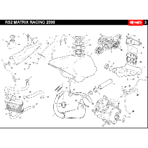 Radiateur - Koeling - Benzinetank- Uitlaat Rieju Rs2 racing zwart 2010 2-takt