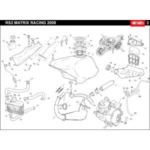 Radiateur - Koeling - Benzinetank- Uitlaat Rieju Rs2 rood 2007 2-takt