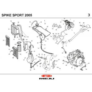Radiateur - Koeling - Benzinetank- Uitlaat Rieju Spike rood 2005 2-takt