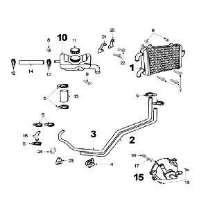 Radiateur - Koeling - Waterpomp Peugeot Speedfight 2 50 2-takt LC zilver