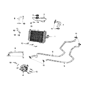 Radiateur - Koeling - Waterpomp Peugeot Speedfight 3 50 2-takt LC grijs