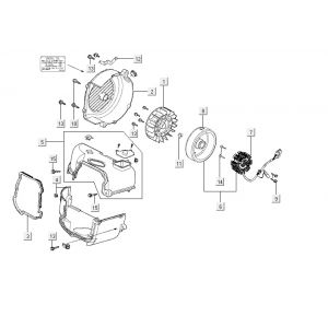 Ontsteking - Stator - Vliegwiel - Koelkappen Kymco VP50 4-takt ACtecho silver