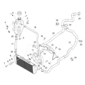 Radiateur - Koelslangen - Koelvloeistoftank Piaggio MP3 300 HPE / 300 HPE Sport ABS Euro 5 2020-2022