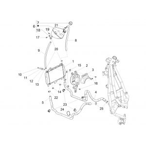 Radiateur - Koelslangen - Koelvloeistoftank Piaggio Beverly 300 IE ABS Euro 4 2016-2020