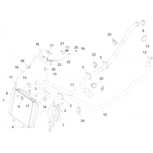 Radiateur - Koelslangen - Koelvloeistoftank Piaggio MP3 350 Maxi Sport ABS Euro 4 2018-2020