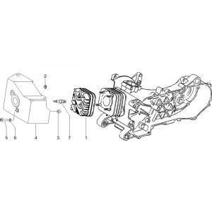 Cilinderkop - Koelkap - Bougie Piaggio Liberty 50 2-takt AC