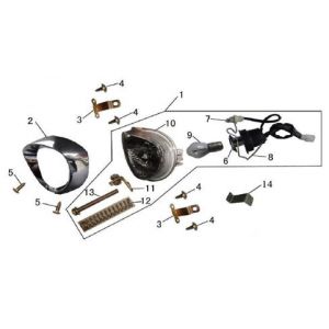 Koplamp AGM LX zwart