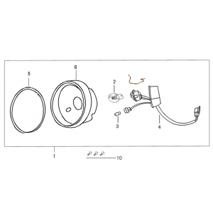Koplamp Berini Napoli 125 zilver